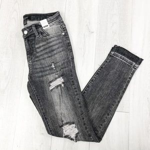 Judy blue grey distressed jeans